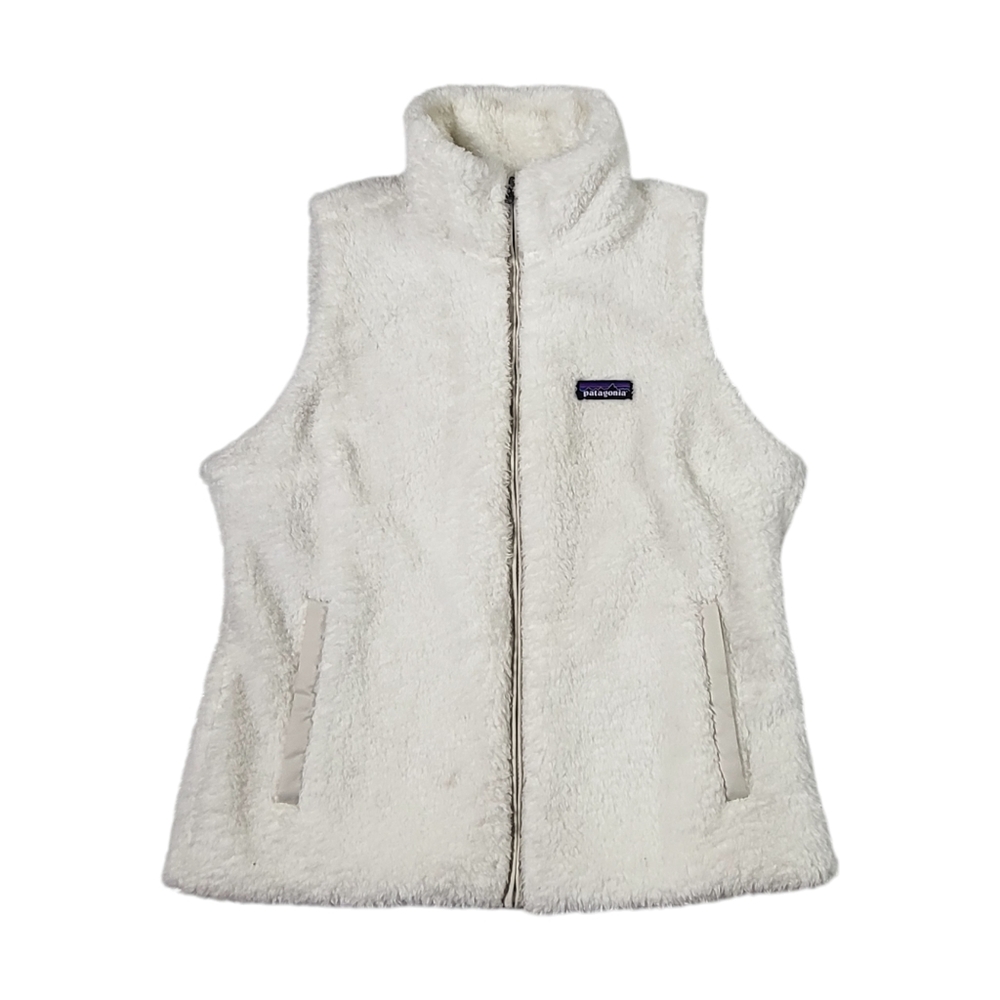Patagonia Los Gatos Vest White Full Zip Pockets Good Condition